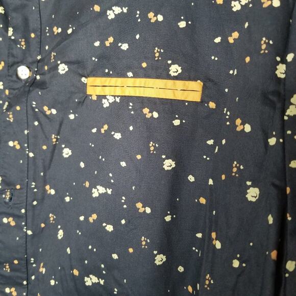 SSLR VINTAGE Shirt Button Front Short Sleeve Black/Orange Big Tall Size 2XL - Picture 3 of 4